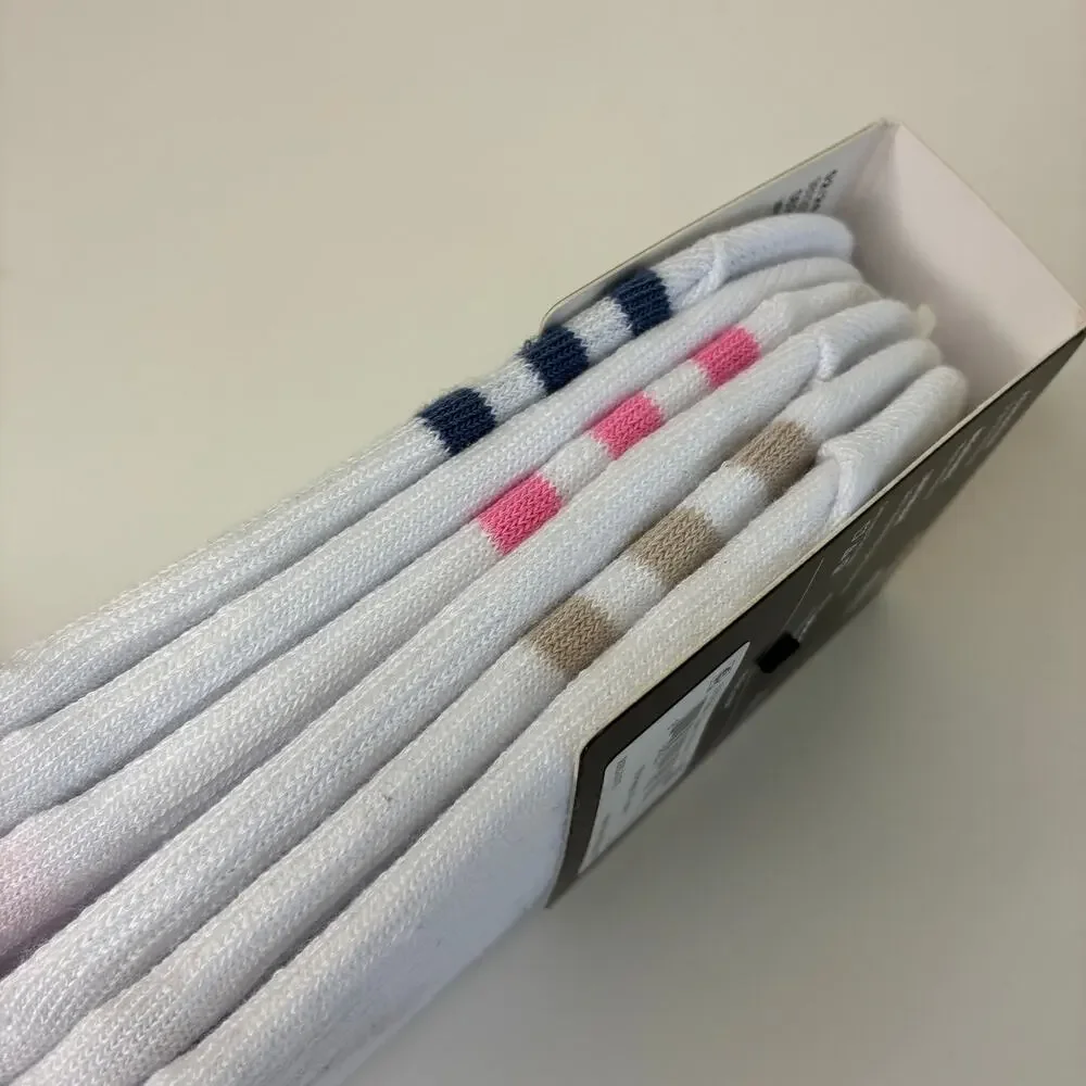 Adidas 6 Pairs Womens SuperLite No Show Socks White Blue Pink Tan NWT Sz 5-10